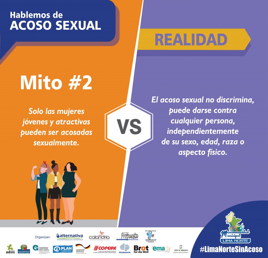 Flyer solo las mujeres jovenes pueden ser acosadas